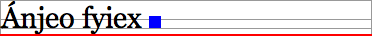 Texto mostrando linha bottom em vermelho