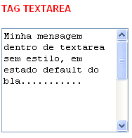 A tag textarea sem estilização